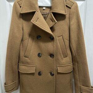 Vintage Jack Wills Tan Double-Breasted Pea Coat